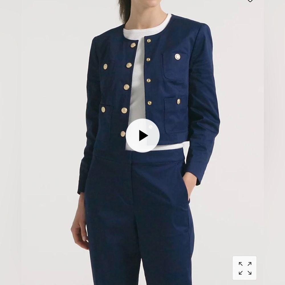 NWT JCrew Louisa lady jacket in lightweight chino Navy
